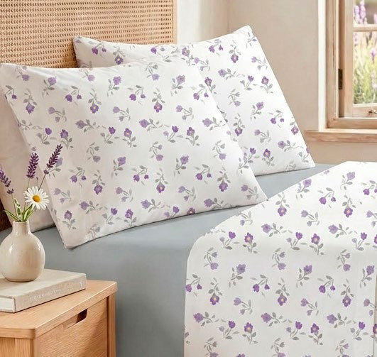 Sábanas 144 Hilos Estampadas Flores Lila