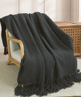 Manta Tejida 750 G 127X152 Gris Oscuro