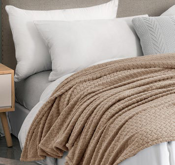 Frazada Jacquard Flannel Beige