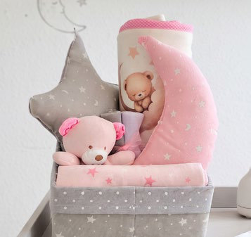 Set Baby Shower 25X25 9 Piezas Rosado