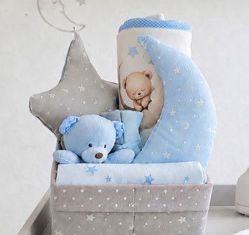 Set Baby Shower 25X25 9 Piezas Celeste