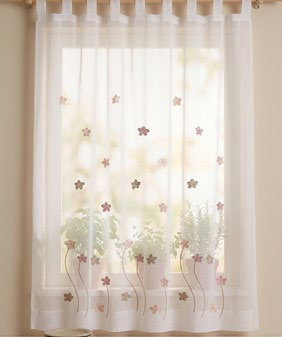 Velo Cocina 120X135 Cm Petunias Rosa
